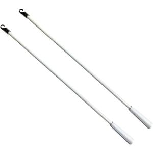 2Pcs Blinds 48Inch Long White Vertical Window Blind Tilt Wand Fiberglass Blind Replacement Parts with Hook and Handle for Windows Curtain Door