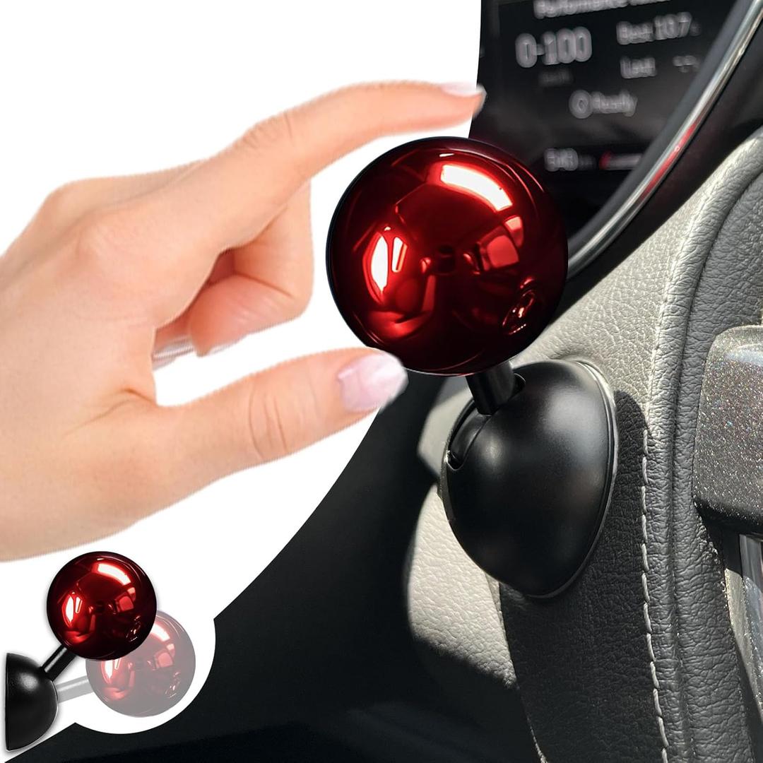 Electroplating Car Joystick Push Start Button Cover, Metal Push to Start Accessories, Car Starter Engine Start Stop Button Cover, Cool Car Accessories Interior Decor Push to Start Button Rocker,Red
