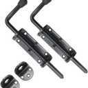 Black 2 Packs 8.5 Inch Heavy Duty Spring Loaded Latch Pin, Sliding Barrel Bolt Door Lock for Chests/Cabinets/Utility Trailer Gate, 2mm Thickened Interior and Outdoor Latch