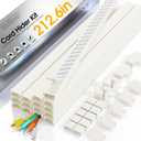 212.6in Cord Covers for 2-3 Wires on Wall, TV Cord Hider Wall, Paintable Cable Hider Raceway, Easier Set-up Wire Hider Wire Covers for Cords on Wall, Self-Adhesive Cable Cover, W0.95 H0.55in, Beige