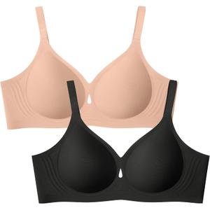 LetsJoli Wireless Bras for Women No Underwire Jelly Bras Seamless Push Up Full Coverage Bralettes Comfortable Everyday Bra (XL)