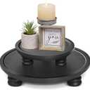 2 Pcs Wooden Risers for Display, Round Wood Tray Decor, Farmhouse Pedestal Stand for Indoor, Rustic Decorative Display Stand for Kitchen Counter Decor, Decorative Cake Holder Plate