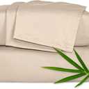 King Sheets by Pure Bamboo, Genuine 100% Organic Viscose Derived from Bamboo Bed Sheet Set, Luxuriously Soft & Cooling, Double Stitching, Lifetime Quality Promise (King, Almond)