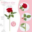 Cliselda 72pcs Red Roses Artificial Flower in Bulk, Realistic Velvet Silk Faux Roses for Wedding Centerpieces, Bridal Bouquets, Home Decor, Anniversary, Valentine's Day Gifts, Mohter's Day Decorations