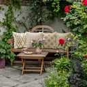 2 x OTOSTAR Set of 4 Waterproof Throw Pillow Covers 16x16 Inch Farmhouse Geometric Square Pillow Cases for Couch Patio Furniture Balcony Garden Outdoor DecorationGeometry40-Khaki