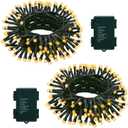 2 Pack String Lights Battery Operated, Each 23ft 70 LED Christmas Lights with Timer 8 Modes Fairy String Lights for Indoor Outdoor Wedding Garland Xmas Tree Decoration (Warm White)