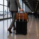 KomalC Leather Laptop Sleeve 15.5" with Trolley Strap, Fits up to 16" Laptop, Slim Office Bag with Shoulder Strap