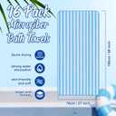 SmoothNovelty 16 Pack Microfiber Bath Towels Bulk 27'' x 60'' Oversized Size Bath Towel Highly Absorbent Extra Large Soft Drying for Beach Shower Summer Salon Sport Gym Party (Stripes,Light Blue)