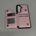 Vinich for Samsung Galaxy S25 Wallet Case with Card Holder, RFID Blocking Credit Slots Kickstand Shockproof Phone Cover for Women Men, Pink