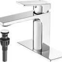 Chrome Bathroom Faucets 1 Hole Single Handle Bathroom Vanity Sink Faucet with Pop-up Drain and Faucet Supply Lines Rv Lavatory Vessel Faucet Basin Mixer Tap