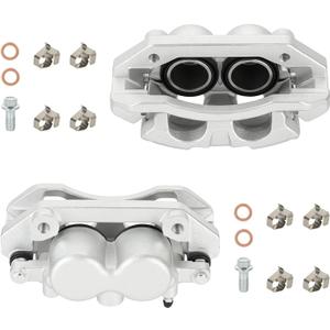 2 x Front Disc Brake Caliper Assembly with Bracket fit for 2005-2008 Dodge Dakota, 2006-2008 Dodge Ram 1500, 2006-2009 Mitsubishi Raider, Front Right and Left Caliper set with 2PC, 18-B5008 + 18-B5009