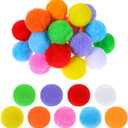 36 Pcs Multicolor 2.4 Inch Very Large Assorted Pom Poms, Craft Pom Poms Assorted, Fuzzy Pompoms Balls for DIY, Crafts Projects, Home Decorations