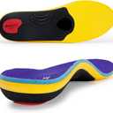 VALSOLE Heavy Duty Support Pain Relief Orthotics - 220+ lbs Plantar Fasciitis High Arch Support Insoles for Men Women, M10-10.5/  W12-12.5