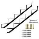 2 Packs Metal Stair Step Stringers, 5 Step Steel Riser Stringer for 42.4inch Height Deck(Polished Black)