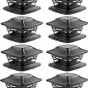 Davinci Lighting Flexfit Solar Outdoor Post Cap Lights - Includes Bases for 4x4 5x5 6x6 Wooden Posts - Bright LED Light - Slate Black (8 Pack)