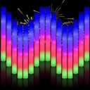30pcs Foam Light up Sticks Bulk, Glow in the Dark Party Supplies with 3 Flashing Modes, Glow Wands for Birthday, Wedding, Concert, Outdoor Camping, Raves Foam Sticks