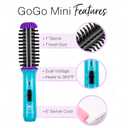 CALISTA GoGo Mini Heated Round Brush | Curl, Touch-Up, De-Frizz, Smooth, and Style Hair with Mini 7 Styling Tool | Heats to 365F | Perfect Travel Tool | Dual Voltage (Berry Burst)