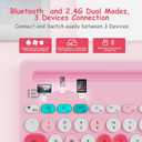HUO JI Wireless Keyboard Multi-Device, Bluetooth and 2.4G Dual Mode for iPad, Switch to 3 Devices for Tablet, iPhone, PC, Smart TV, Cellphone, iOS Android Windows, Pink