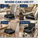 5 STARS UNITED Seat Cushion - Memory Foam for Tailbone Pain Relief - Ergonomic Support for Coccyx, Sciatica & Butt - Wheelchair, Office, Desk & Gaming Chair, Car Seat, Airplane, Black, Size: Large
