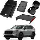 4PCS Center Console Organizer Compatible with Honda CRV 2023 2024 2025 2026 Accessories CR-V Hybrid Armrest Organizer Tray Hidden Storage Box Cup Holder