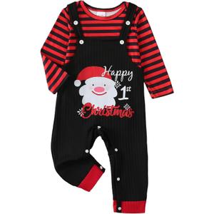 Baby Boy Clothes Fall Winter Newborn Boy Outfits 0 3 6 9 12 18 24 Months Overalls Infant Baby Boys Clothes (Red)