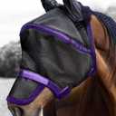 Harrison Howard Maskology Supreme Nylon Framework Micro-Woven Material UV-Proof Horse Fly Mask Black Purple (Cob (Medium)