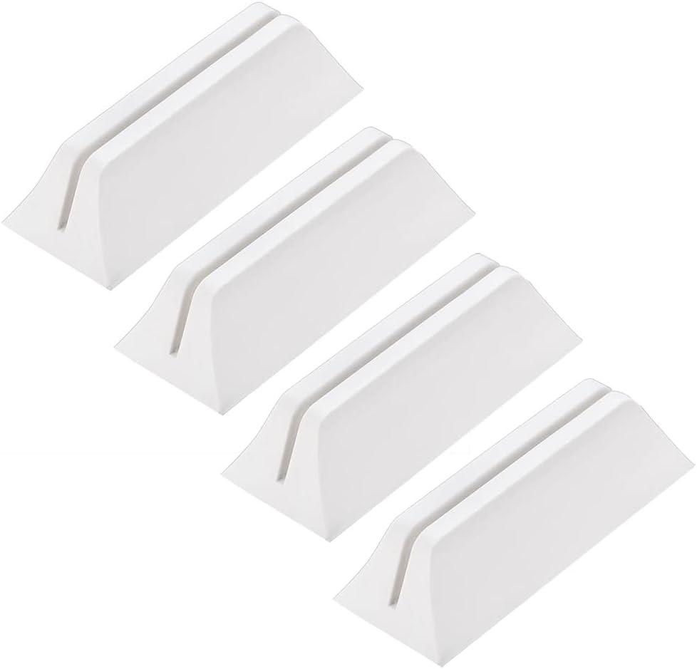 4 Pieces Desk Partition Clamp Support Bracket Sneeze Guard Support Clamp Desk Divider Clamp Brackets Shelf Clip Clamp Holder Screen Stand Base Desk Privacy Screen Clip Clamp, White