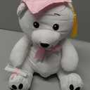Zomiboo Graduation Bear Autograph Stuffed Animal 2026 Smooth Fabric Stuffed Bear Toy with Congrats 12 Inches Grad Plush Autograph with Marking Pen Gold Tassels for Graduate Student Party(Pink)