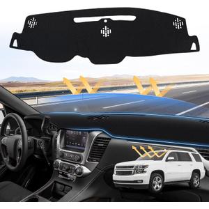 Dash Cover for 2015-2020 Chevrolet Tahoe/Suburban/GMC Yukon Dashboard Cover Mat for Tahoe Accessories Suede Dash Cover Mat Sun Shade Nonslip Mesh Protector No Glare