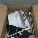 Broom and Dustpan Set, Broom with Dustpan Combo Set for Home 52-in Long Adjustable Handle Dustpan Teeth to Clean Hair for Home Office Kitchen Lobby (Small, Small-white and Grey)