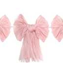 VitalCozy Pink Bow Garland Banner for Coquette Birthday Pink Bow Party Hanging Swirls Decorations for Baby Shower Bridal Shower Bachelorette Party Decor