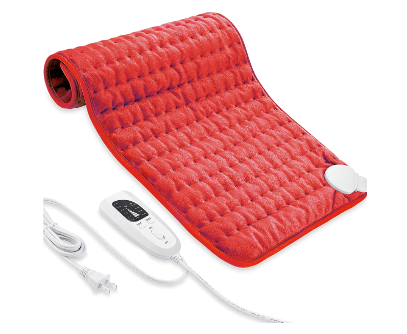 Electric Heating Pad for Back Pain Relief, Heating Pads for Cramps, Auto Shut Off, Machine Washable, Heating pad for Neck and Shoulder, Knee, Arms, Legs, etc. (Red, 24‘’×12‘’)