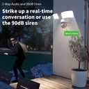 PTZ Security Camera with Floodlight, 360° Auto Tracking 1080P, 2500 Lumens, Color Night Vision, Weatherproof, 90dB Siren, Includes 64GB TF Card & Plug-in Adapter