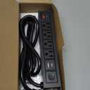 Under Desk Power Strip with 20W USB C, QBA 8-in-1 Desk Outlet Station, 4 AC Outlets, 2 USB-C, 2 USB-A, 6FT Cable, Desk Mount Power Strip for Home Office Conference, ETL Listed(Black)