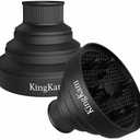KingKam Collapsible Hair Dryer Diffuser - Travel and Easy Storage - Diffuser Attachment Fit Most Hair Dryers with Nozzle Diameter D-1.575Inch to 1.968 Inch (4-5cm) - Black 1 Pack