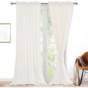 Velvet Curtains 52W x 108L, white