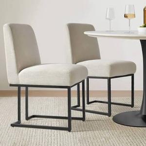 Mason Modern Metal Frame Upholstered Dining Chair (Set of 2)