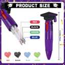 LiYiQ 24 Sets Graduation 4-in-1 Ballpoint Pens with Positive Cards Exchange Gifts Bulk Graduation Party Favors Grad Gifts for College Congrats Grad Prizes Goodie Bags Stuffers (Purple)