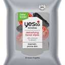 Yes To Face Wipes for Women and Men, Charcoal Facial Cleansing Wipes for use as a Make Up Remover, Cleaning, Soothing, Tomatoes (Pack of 1)