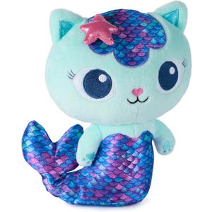 Gabbys Dollhouse, Fin-Tastic Mercat, Premium Plush Toy, 10-Inch Tall Stuffed Animal with Moving Mermaid Tail, Kids Toys for Girls & Boys Ages 3+