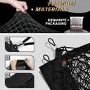 Muslogy Truck Bed Cargo Net Trunk Netting Compatible with Toyota RAV4 2019-2024 2025 Accessories, Pickup Cargo Organizer SUV Sedan Storage Net w/Heavy Duty Carabiners