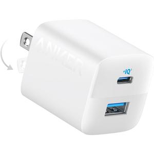 Anker USB C Charger Block, 33W 2 Port Compact Charger with Foldable Plug for iPhone 16/15, Galaxy, and More (Cable Not Included, White)