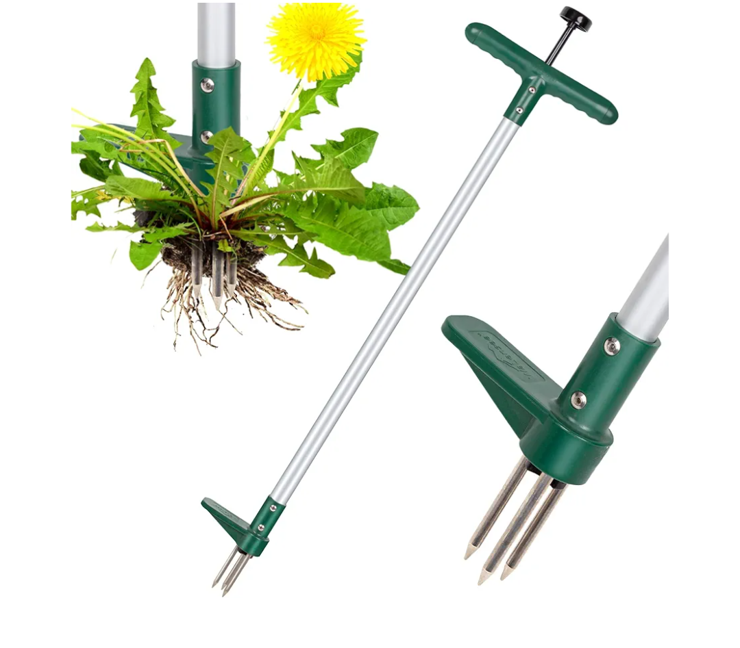 Walensee Weed Puller, Stand Up Weeder Hand Tool, Long Handle Garden Weeding Tool with 3 Claws, Hand Weed Hound Weed Puller for Dandelion, Standup Weed Root Pulling Tool and Picker, Grabber (1 Pack)