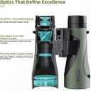 12X50 Professional HD Binoculars for Adults with Phone Adapter, High Power Binoculars with BaK4 prisms, Super Bright Lightweight & Waterproof Binocular Perfect for Bird Watching, Hunting, Stargazing