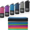 BOGI Microfiber Travel Sports Towel-Quick Dry Towel, Soft Lightweight Microfiber Camping Towel Absorbent Compact for Camping Gym Yoga Swimming Backpacking (L:60''x30''+16''x16''-Black)