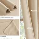 PONY DANCE Room Darkening Curtains - Rod Pocket Top Curtains and Drapes Solid Soft Window Panels Light Block for Living Room, 70 Wide by 84 in Drop, Biscotti Beige, 2 Pieces
