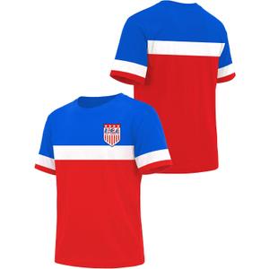 Boys Girls Soccer Jerseys Football Training Shirt for Youth Sports Fans Blue Red 10 Years