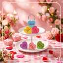 Thyle Galentine's Day Conversation Hearts Decorations for Home Table 6 Pcs Wooden Candy Heart Shaped Signs Decor for Office Tiered Tray Mantel Shelf Valentines Galentine Gifts