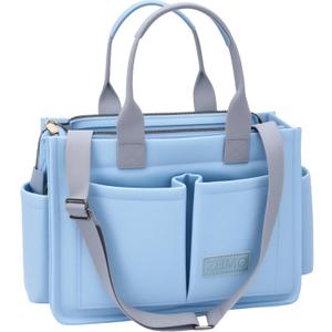Tote Bag for Women With Compartments,Large Canvas Tote Women's Purse Crossbody Bags Work Laptop Book Bag Satchels Handbags