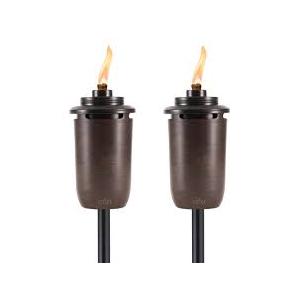 Evergreen 2 Pack Of Ready To Assemble Metal Torches Black